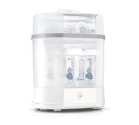 Chicco, Stérilisateur de Biberons, Stérilisateur Électrique, Tire-lait et Tétine, Avec 3 Configurations et Arrêt Automatique, Adapté au Micro-Ondes, pour Stériliser jusqu'à 6 Biberons de 330 ml, Blanc