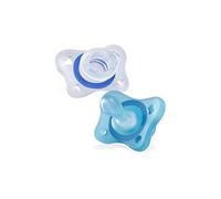 Chicco Sucette Physio Mini Soft "tout silicone" - x2 - bleu et neutre - 2-6m