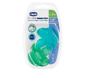 Chicco Sucette Physio Soft Tout Silicone +6m Bleu et Vert