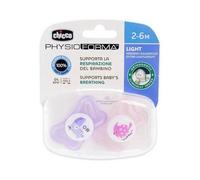 Chicco Sucette Silicone Physio Light Orthodontique Rose 2-6M 2uts