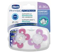 Chicco Sucette Physio Comfort - Silicone - Rose - 6-16 mois - Lot de 2