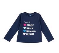 Chicco, T-shirt in cotone, a maniche lunghe, Fille, bleu, 4A, Conçu en Italie