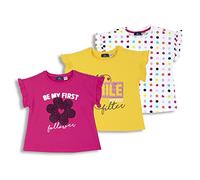 Chicco, T-Shirts Fille, Set de 3 T-Shirts à Manches Courtes, en 100% Coton, Idéals pour Le Printemps et l’Été, Vêtements Filles et Adolescents