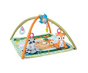 Chicco Tapis Gym de la Forêt, Tapis d'Éveil et de Jeux avec Arches, Multifonction, 5 Jouets Suspendus Détachables, Renard en Peluche, Musique Relaxante