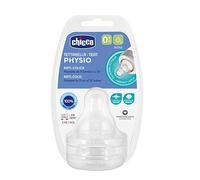 Chicco - Lot de 2 tétines physiologiques anti-coliques en silicone - Débit 0