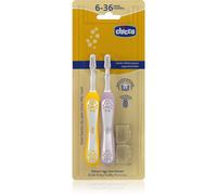 Chicco Toothbrush Set 6-36m brosse à dents pour enfants Lilac-Mustard 6-36m 2 pcs