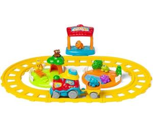 Chicco Train de L'Aventure, Jouet Bilingue Français-Anglais pour Enfants avec Station, Ensemble Train et 6 Animaux, Jouet Éducatif Electronique avec Phrases et Chansons de 1 à 4 ans