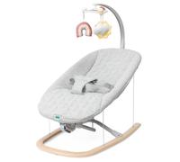 Chicco Transat Bebe Zen Wave, Balancelle Bebe 0 à 6 mois, Mouvement naturel, Sans batteries, Avec Barre de Jeux, Compact, Transat Bébé Pliable, Rembourrage Coton Biologique Amovible et Lavable