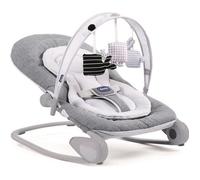 Chicco Hooplà Transat Enfant Évolutif pour Bébé de la Naissance à 18 kg, Position Fixe ou à Bascule, avec Barre de Jeu, Dossier Réglable et Coussin Réducteur, Fermeture Compacte - Titanium
