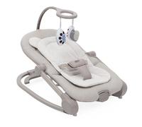 Chicco Transat Mia 2-en-1 – Réducteur en coton biologique, Barre de jeu réversible, Musique – Beige