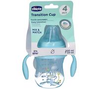 Chicco Transition Cup 200 ml 4m+ - Gobelet de en Silicone Souple - Bleu Tasse 1 pc(s)