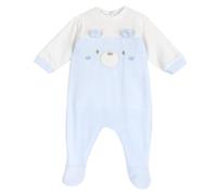 Chicco, Tutina con apertura patello, in ciniglia, Bébé garçon, Bleu clair (3), 1M, Conçu en Italie