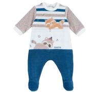 Chicco, Tutina con apertura patello, in ciniglia, Bébé garçon, Multicolore, 1M, Conçu en Italie