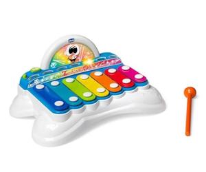 Chicco Xylophone Arc-en-Ciel pour bébés et Enfants avec chansons du zecchino doré, Mode de Jeu Traditionnel et électronique, Baguettes incluses, Instruments de Jouet pour Enfants de 1 à 4 Ans