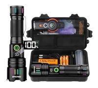 ChicDwell Lampe torche LED ultra lumineuse - Lampe torche rechargeable super lumineuse 30 000 lumens - Lampe torche tactique haute puissance pour le camping, la randonnée, la promenade du chien, les