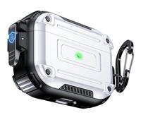 Chicfun Amour Lock Coque Protection pour AirPods Pro 2eme Génération avec Sécurité Verrou [360° Protection Robuste Intensive] Protege Boitier AirPods Pro 2/1 EME Generation Coque Blanc