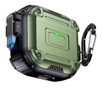 Chicfun Armour Lock Coque Protection pour AirPods 4 Génération avec Sécurité Verrou [360° Protection Robuste Intensive] Protege Boitier AirPods 4 EME Generation Coque Vert