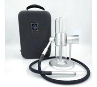 Chicha Chicha Chicha Gravité 360° Verre et Aluminium - Hookah Portable avec Mallette pour Fumer Herbe (Gris)