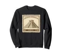 Chichen Itza Mexico 1940 Timbre Vintage Pyramide Maya Classique Sweatshirt