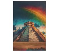 Chichen Itza Puzzle De 1000 Pièces Puzzle en Bois pour Enfants Adultes, Puzzle en Matériau Recyclé De Qualité Supérieure （78×53cm）
