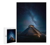 Chichen Itza Pyramid Night Sky Puzzle 500 Pièces Educa Jouet en Bois Cadeau Unique Décoration Intérieure Jeu Éducatif Challenge Toy Adultes Et Enfants À Partir De 14 Ans 500 PCS