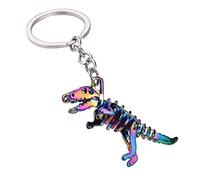 chichengnian Porte-clés en alliage coloré avec pendentif squelette dinosaure en métal pour homme et femme, bijoux pour enfants et adolescents