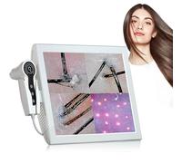 chichigo Analyseur de peau et de cheveux, détecteur de cuir chevelu avec écran de 4 zones, testeur d'huile et d'humidité du follicule pileux, objectif 50 × /200 ×