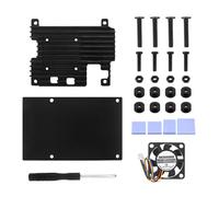 CHICHIYANG Boîtier en alliage d'aluminium avec ventilateurs de refroidissement 5 V et dissipateurs thermiques en silicone pour Raspberry Pi 5