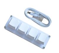 CHICHIYANG Plug and Play Mini clavier 4 touches avec câble de données de 1,5 m pour Raspberry Pi