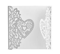 CHICIRIS 10 Pièces Cartes D'invitation de Mariage, Feuille Intérieure Vierge Sculptée de Style Européen pour le Bricolage, Invitations de Fête D'affaires élégantes avec des (Modèle en forme de coeur)