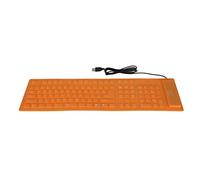 CHICIRIS 108 Touches Silicone Pliable USB Filaire Muet Clavier étanche pour étudiants Vert (Orange)