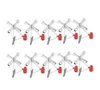 CHICIRIS 10pcs 4 Voies Sillcock clé avec Peu, Alliage de Zinc avec Plat Croix Tournevis, Multifonction Outils à Main Compact, pour Train Voiture Ascenseur Métro électrique Armoire de
