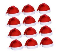 CHICIRIS 12 Pièces Chapeaux de Père Noël pour Adultes Rouges pour les Fêtes de Vacances-chapeaux de Noël en Flanelle Douce pour un Confort et un Style Unisexes