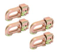 CHICIRIS 4 Pièces Raccord D'arrimage à Double Goujon de Voie en L, Contrôle de Cargaison de Remorque de Lit de Camion en Acier au Carbone avec Conception Standard pour RV ATV Moto UTV (Or Bronze)