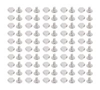 CHICIRIS 50 Jeux de Rivets Hexagonaux et Vis Métalliques pour L'artisanat du Cuir, la Reliure et la Décoration, Alliage de Zinc Compact de 8 Mm, Adaptés aux Vêtements et aux Sacs à Main (SILVER)