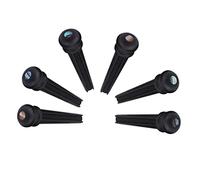 CHICIRIS 6 Broches de Chevalet en ébène Exquises Décorées avec une Coque D'ormeau pour la Performance de Guitare Folk Acoustique, pour Guitaristes Amateurs ou Professionnels, ébène/cuivre, 1,2 X