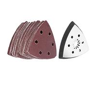 CHICIRIS 61 Pièces Ensemble de Papier de Verre de Tampon de Ponçage Tampon de Ponçage Triangulaire Efficace Outils Multiples de Polissage Oscillant, Idéal pour le Meulage et le Polissage du Métal