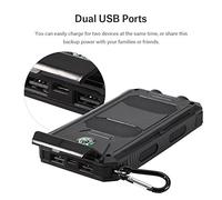 CHICIRIS 8000mAh Banque D'énergie Solaire Kit de Bricolage avec une Protection Imperméable IP6 pour le Sport et les Voyages (noir + noir)