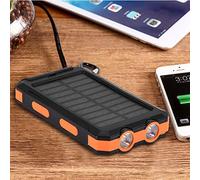CHICIRIS 8000mAh Banque D'énergie Solaire Kit de Bricolage avec une Protection Imperméable IP6 pour le Sport et les Voyages (orange noir)