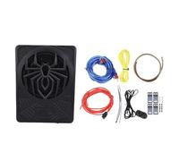 CHICIRIS 800W 10in Slim Under Seat Aip Subwoofer, Amplificateur Ambient Light 7 Couleur, sous-Basse de Voiture Alimentée avec Trousse de Câblage Aluminium Boîtier, pour la Mise à (lumière Bleue)