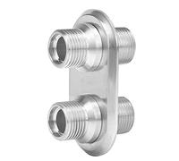 CHICIRIS A C Bulkhead 6061 T6 Billet Aluminum AC Line Port 2 Port (SILVER)