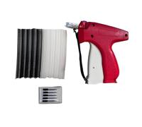CHICIRIS ACCIPO Kit pistolet à étiquettes ABS durable portable mini pistolet à ourlet avec 6 aiguilles de 1000, pour couette, vêtements, bouton, remplacement, voyage, voyage d'urgence (rouge)