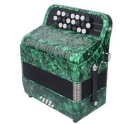CHICIRIS Accordéon 22 Touches 8 Basses, Instrument de Musique Professionnel à Boutons Sensibles Antidérapants avec Sac à Dos à Double épaule, pour Performances et Examens (GREEN)