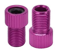 CHICIRIS Adaptateur de Valve Presta à Schrader 2 Pièces, Convertisseur de Pompe à Vélo en Alliage D'aluminium avec Bague d'étanchéité en Caoutchouc pour Le Gonflage des Pneus de Vélo de (Purple)