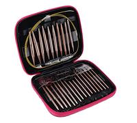 CHICIRIS Aiguilles à Tricoter Circulaires Interchangeables - Ensemble de Couleur or Rose pour Divers Projets de Tricot - Design Ergonomique, Idéal pour de Longues Heures de Crochet pour un Usage