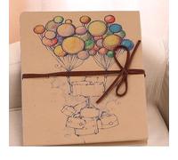 CHICIRIS Album de Scrapbooking de Style Vintage avec Couverture de Ballons, Album Accordéon, Livre D'or pour la Saint-Valentin ou un Mariage, Cordes Délicates, pour Enregistrer des Moments Heureux