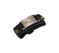 CHICIRIS Amortisseur de Cordes de Guitare, Bracelet en Cuir PU, élimine les Commentaires Hurlants, Idéal pour la Pratique et l'enregistrement de la Basse Acoustique électrique (flamme noire)