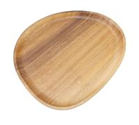 CHICIRIS Assiette à Dîner en Bois de Noyer, Forme Unique, Design Moderne, Lisse de Style Japonais pour Desserts, Collations, Fruits, avec Nettoyage Facile et Réutilisable, (26CM*21CM)