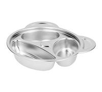 CHICIRIS Assiette Alimentaire Divisée en Acier Inoxydable 304, Dessin animé Panda Mignon, pour Enfants, Maison, école, Facile à Nettoyer, 1 unité