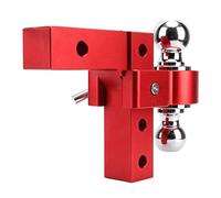 CHICIRIS Attelage de Remorque de Remorquage, Support de Boule d'Attelage de Remorque en Aluminium, Chute Réglable de 6 Pouces avec Deux Boules de 2 Pouces et 2 Boules de 5 16 , Convient aux (rouge)